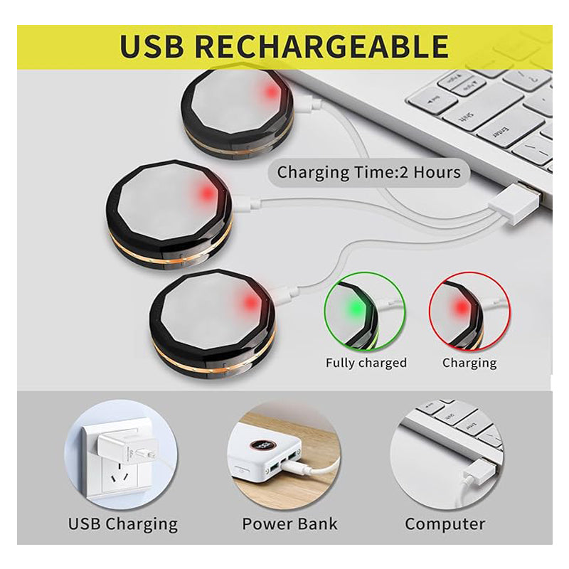Wireless Rechargeable LED Night Lights 3-Pack for Closet & Cabinet