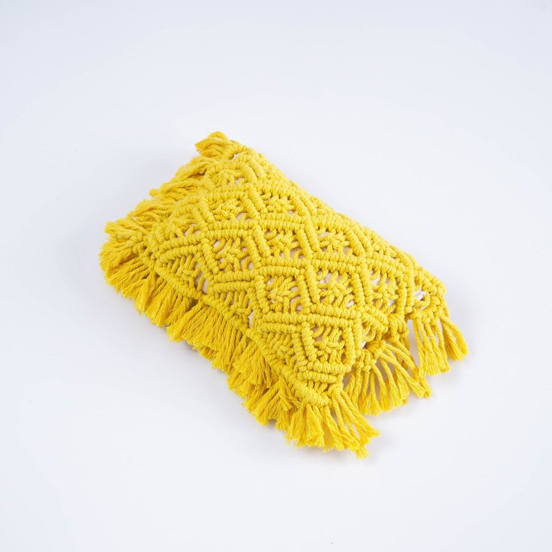Hand-Woven Tassel Pillow for Home Decor - Soft Cotton Polyester Bedding Accent