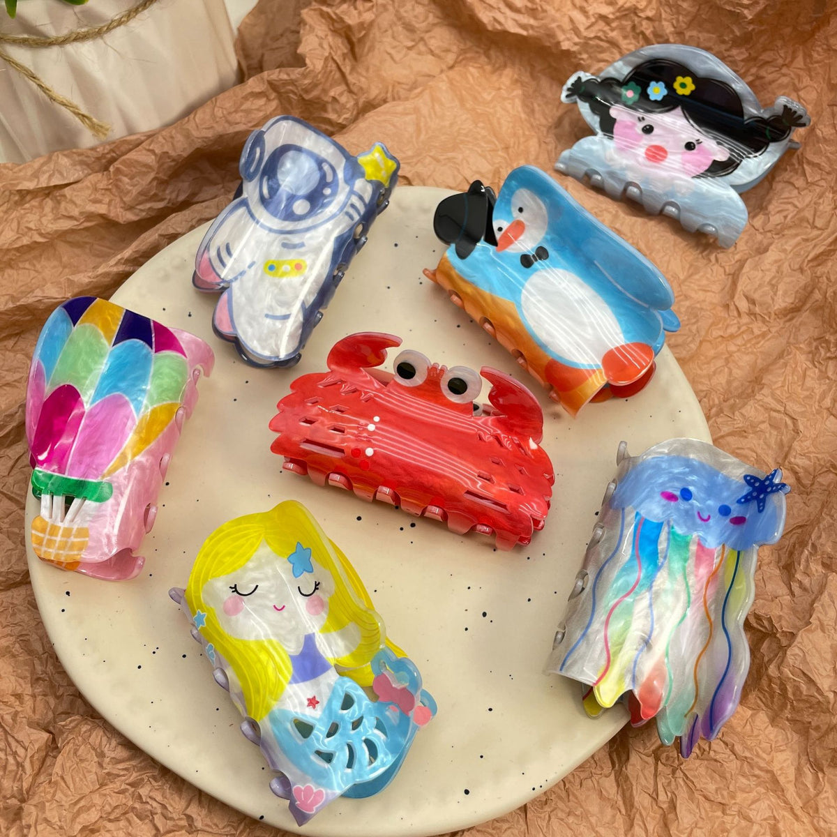 Cartoon Acrylic Hair Claw Clip - Radish