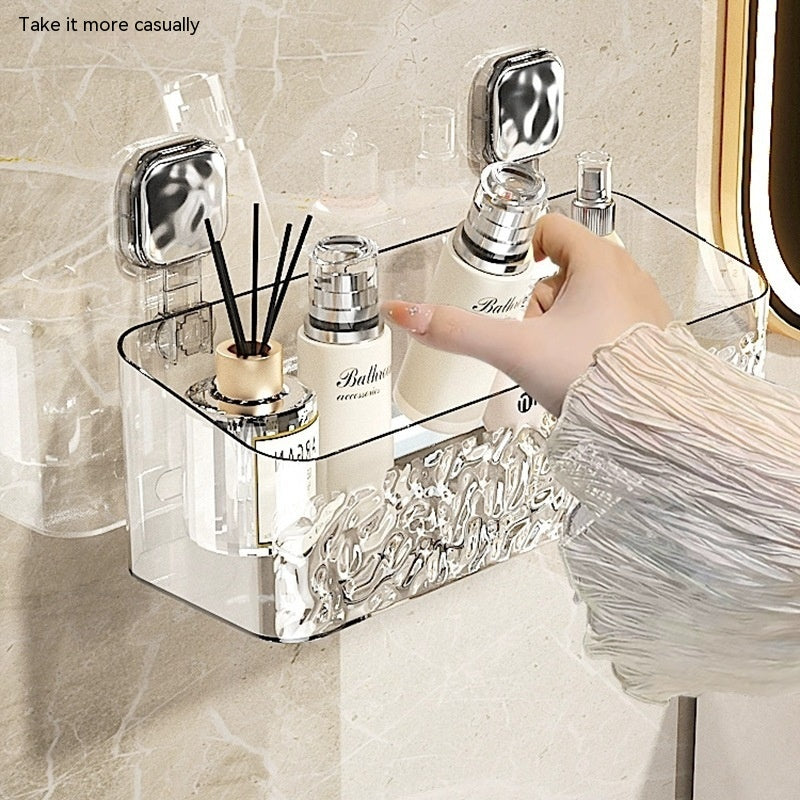 Hanging Bathroom Storage Basket Wall Mount Toilet Rack Punch-Free Multi-Purpose