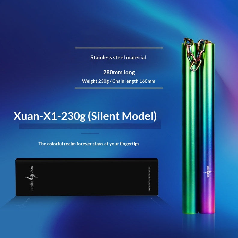 Stainless Steel Gradient Color Nunchaku Training Equipment for Martial Arts