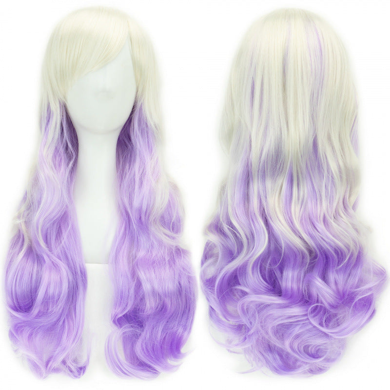 Colorful Synthetic Wig for Dance Parties - Long Curly Cosplay Hair