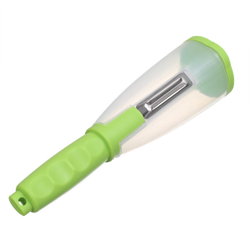 Multifunctional Vegetable Peeler with Storage Bin - Stainless Steel Kitchen Gadget