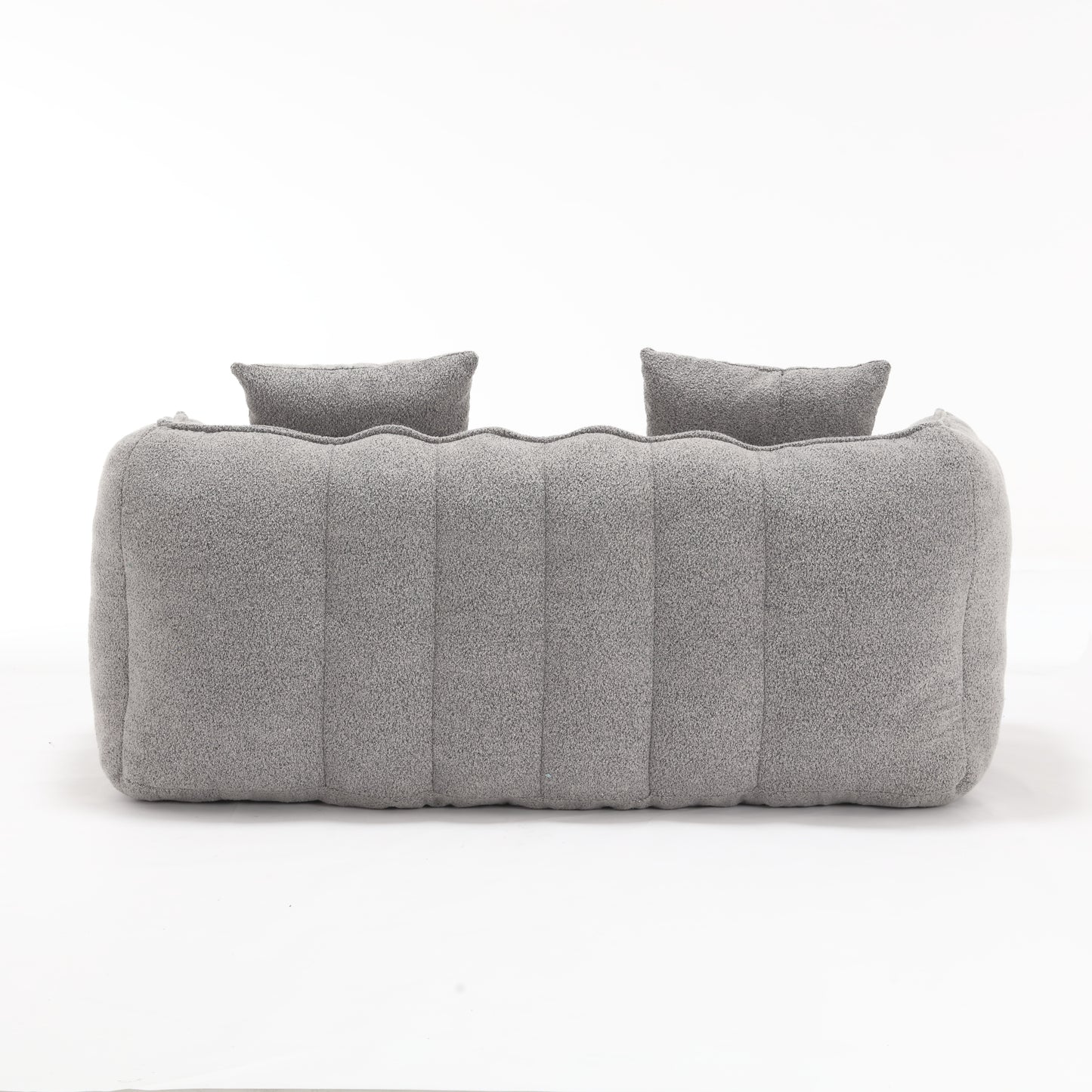 Soft Grey Beanbag Chair for Two - High Resilience Foam