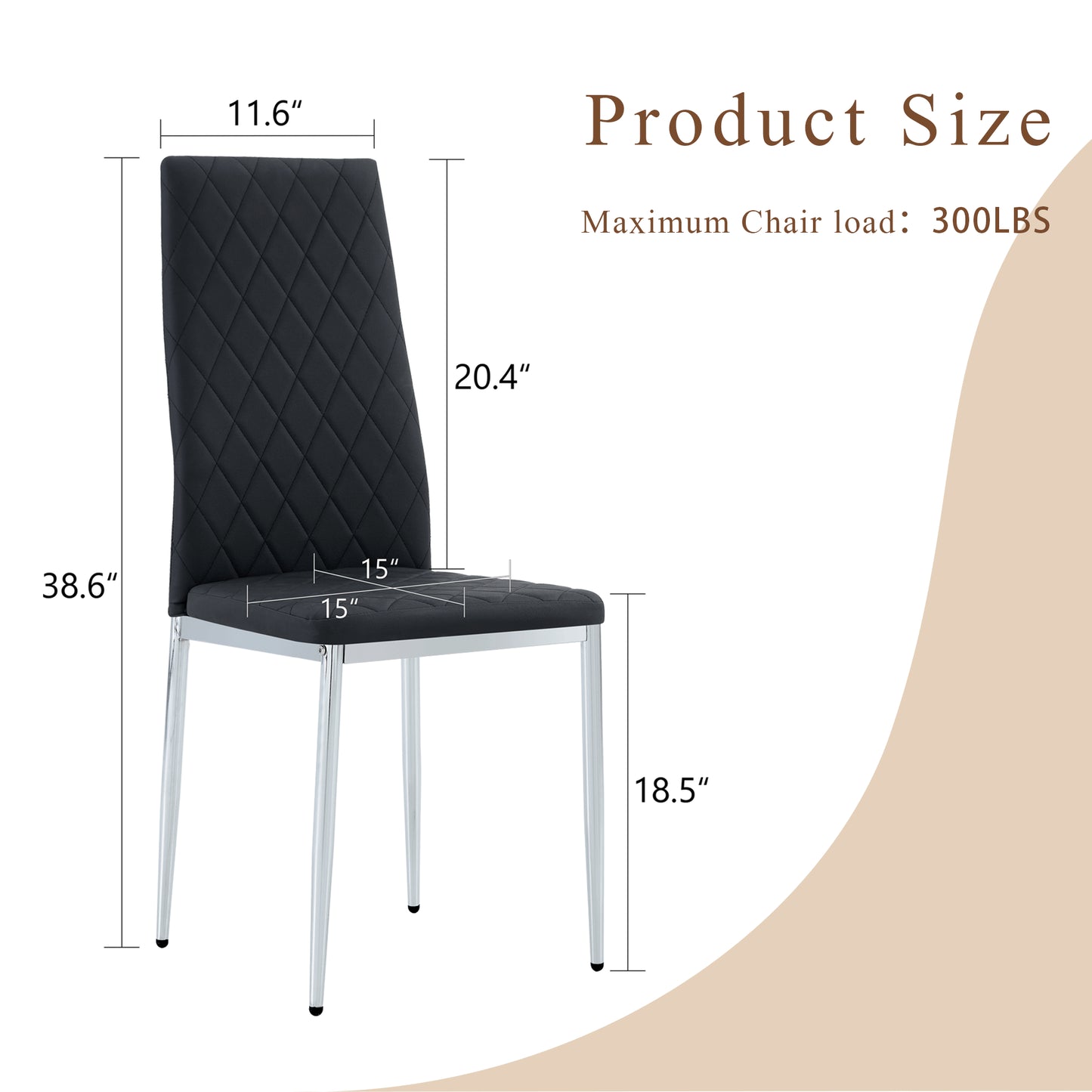 Modern Style Dining Chairs Set Of 6 In Black, Essential For