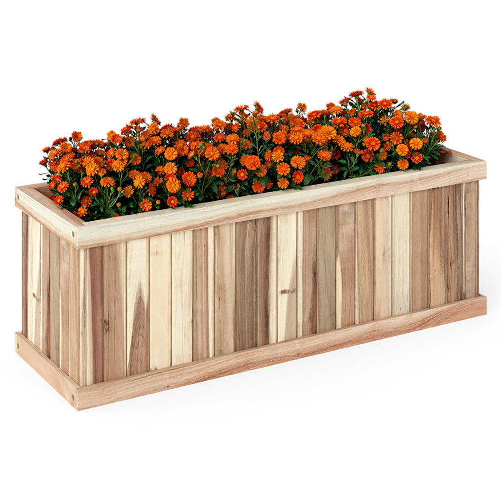 Natural Acacia Wood Raised Garden Bed Planter Box - 36" x 12"
