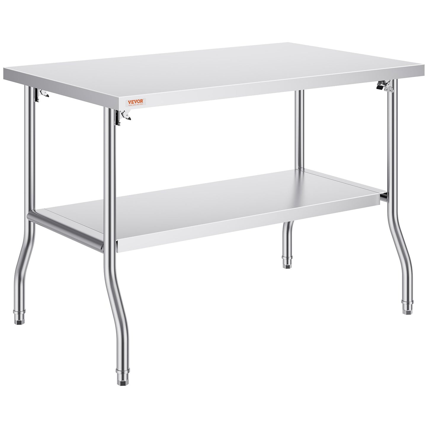 Stainless Steel Folding Work Table - 48x30 Inch Kitchen Island