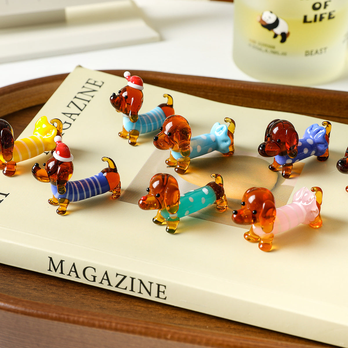 Decorative Glass Pet Figurine for Living Room - Modern Animal Ornament