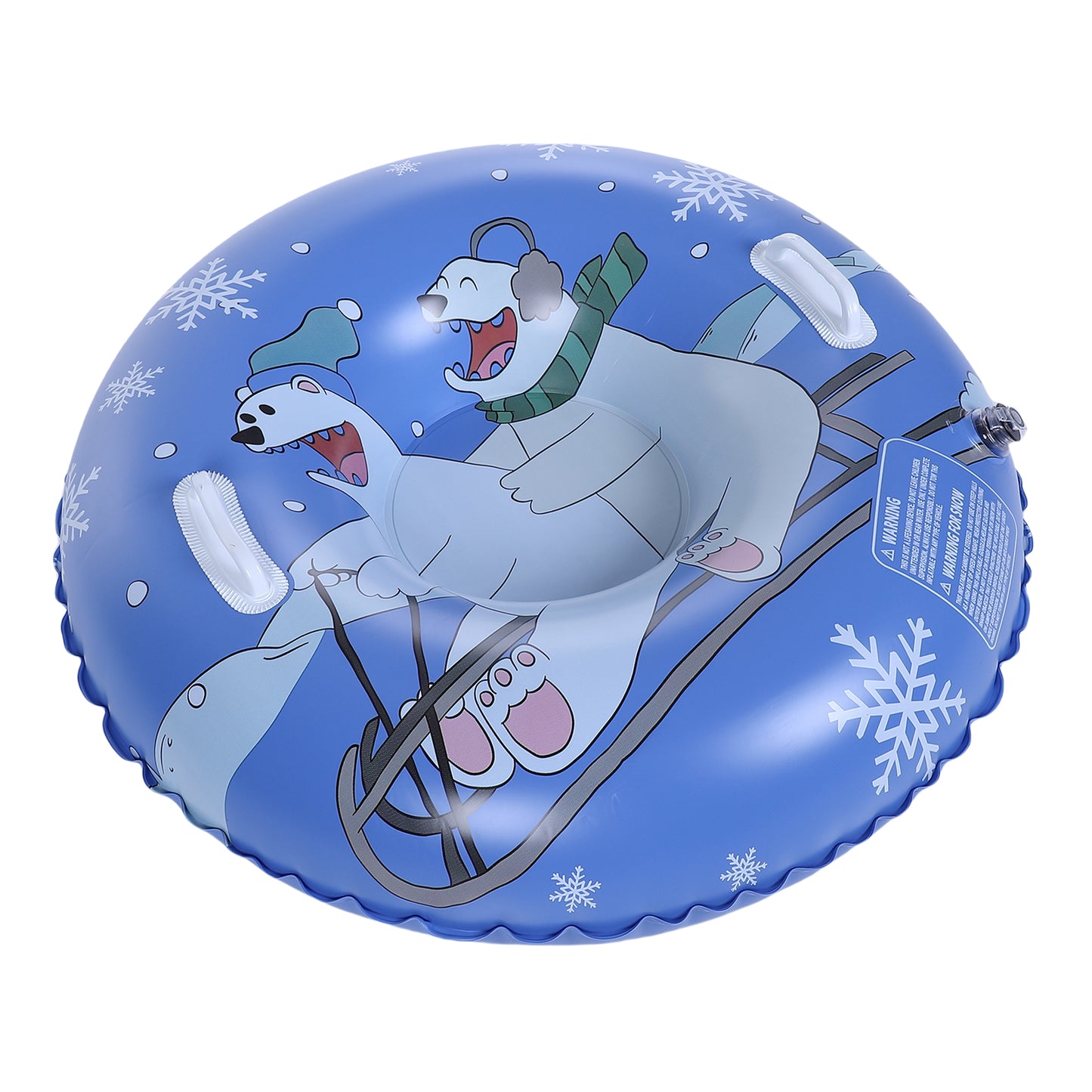 Inflatable Snow Tube Thickened Bottom 36 Inch Kids Sled With Handles