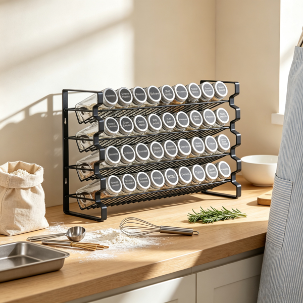 Spice Rack Organizer For Cabinet 18x11inch, Seasoning Set With 36