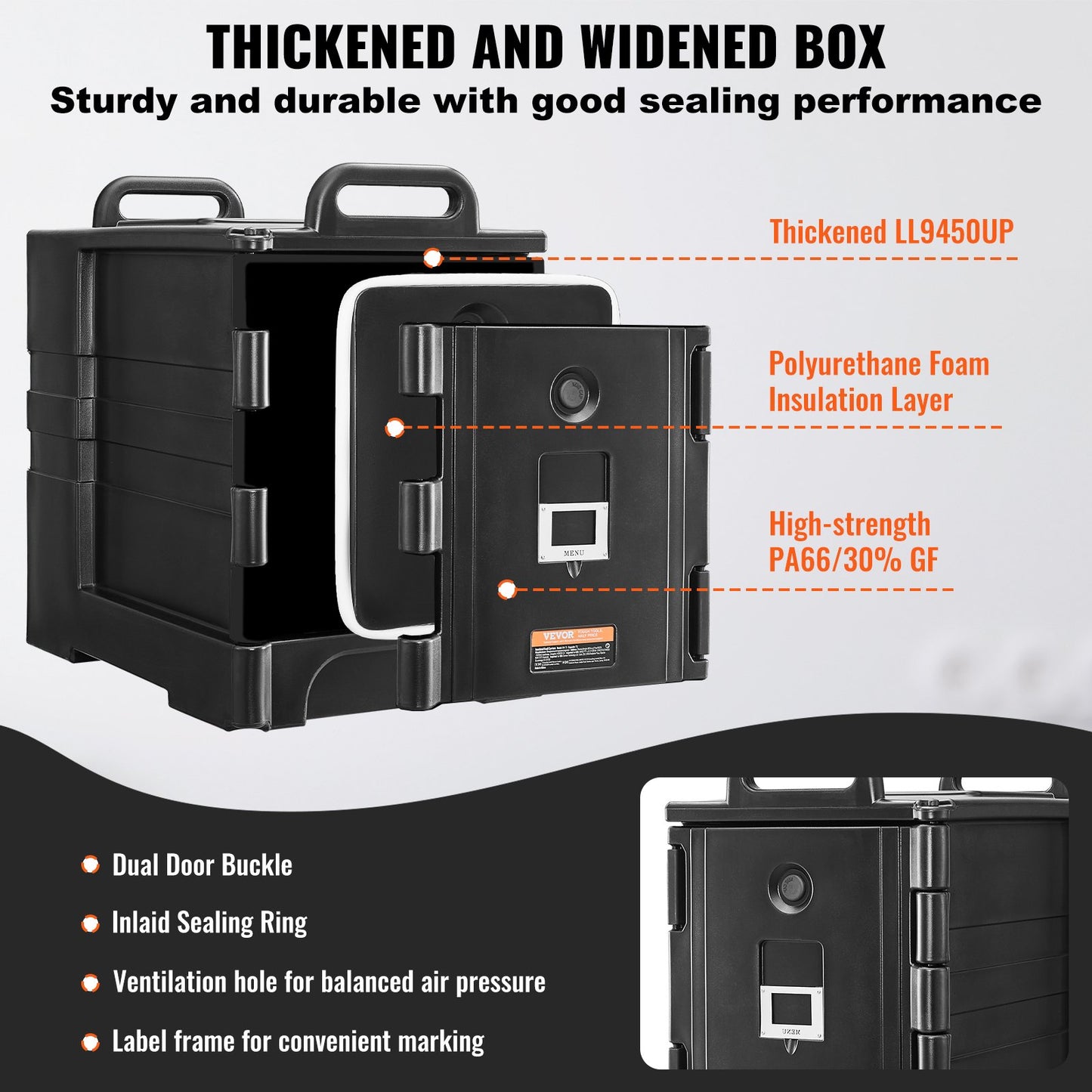Insulated Food Carrier for Catering - 81QT Stackable Dishbox