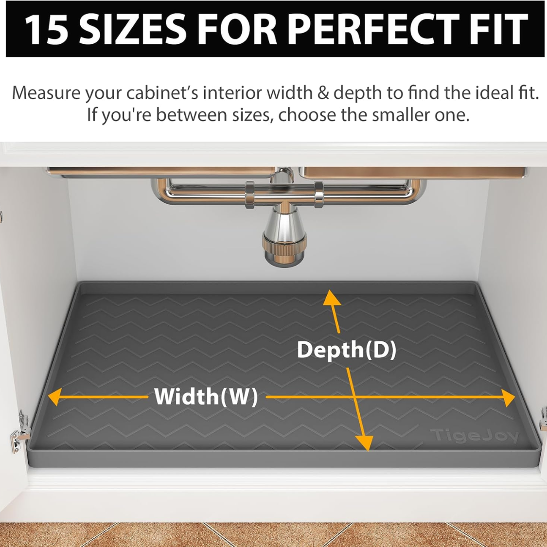 Under Sink Mats For Kitchen Waterproof, Leak-Proof Silicone Mat