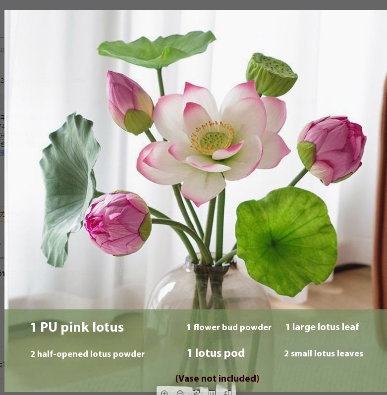 Fake Lotus Flower Decorations Set - Pink, White, Pollen & Blooming Styles