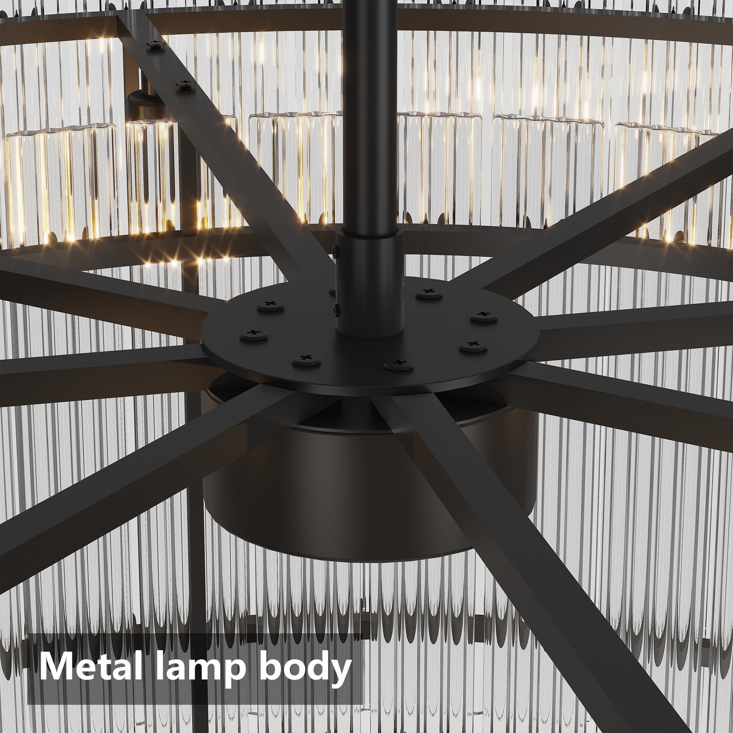37-Inch Modern Round Chandelier - 2-Tier Water Ripple Crystal
