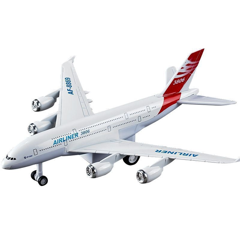Children's Alloy Airplane Model with Lights and Sound - Flying Toy for Kids