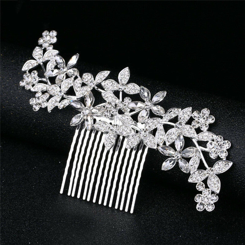 Bridal Rhinestone Hair Clip - Alloy & Crystal