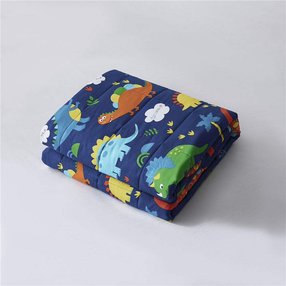 Cotton Blanket with Dinosaur World Pattern - European American Style Bedding