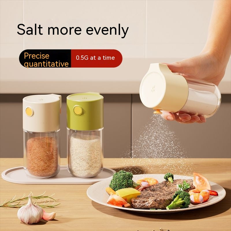 Salt Jar Glass Seasoning Bottle with Stainless Steel Spring - Multiple Colors