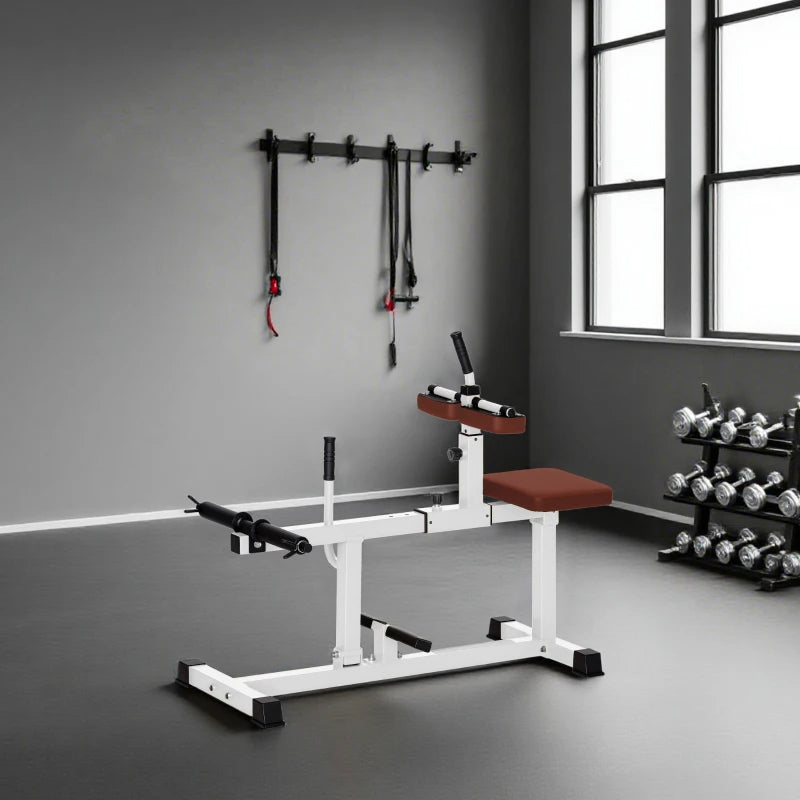 Adjustable Seated Calf Raise Machine - Brown Steel Gym Equipment