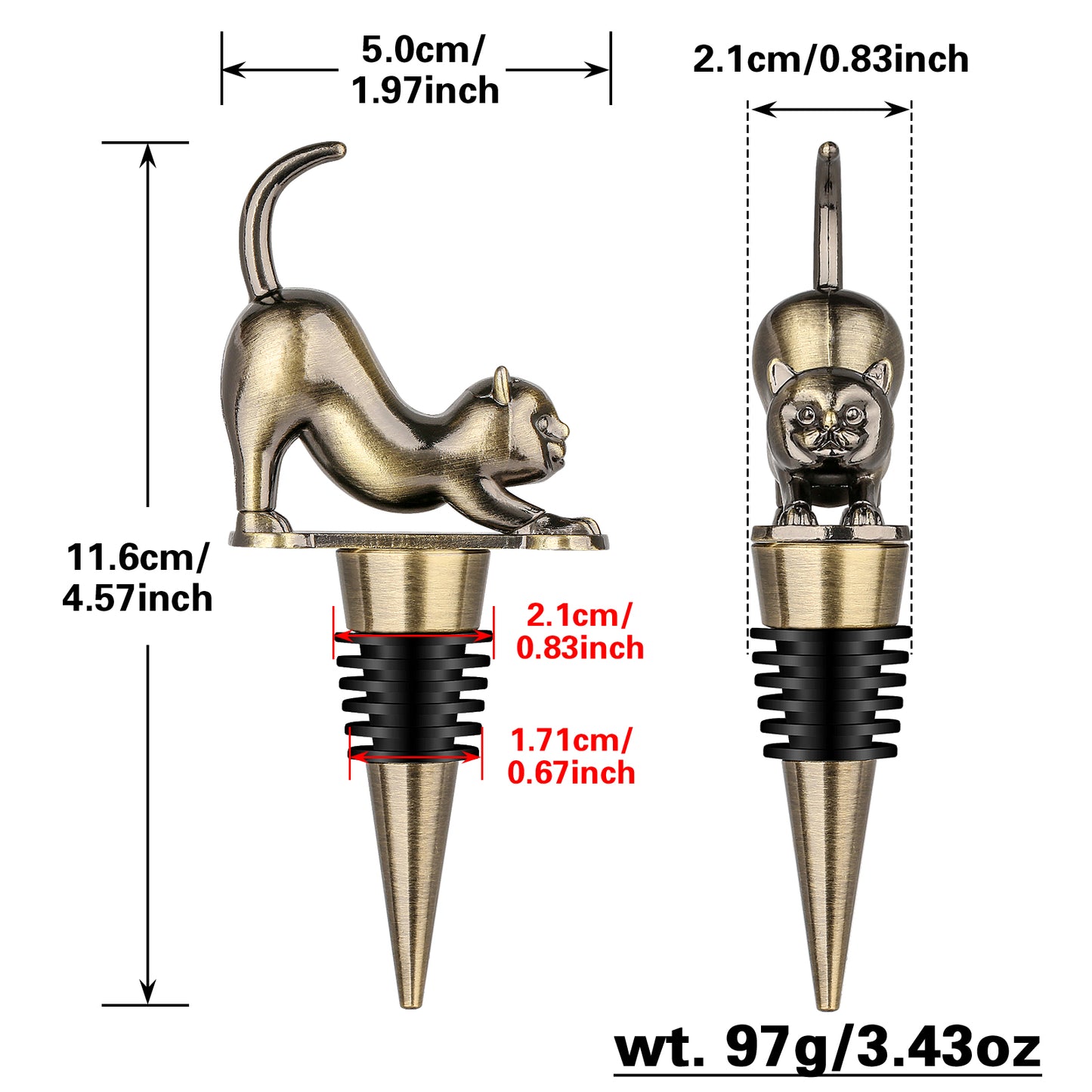 Elegant Cat-Shaped Wine Stopper Set - Gift Boxed High-End Accessories
