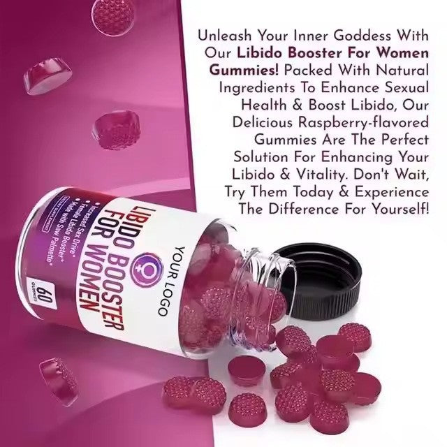 Men Women Libido Booster Gummies with Saw Palmetto - Dietary Supplement, 60 Pieces