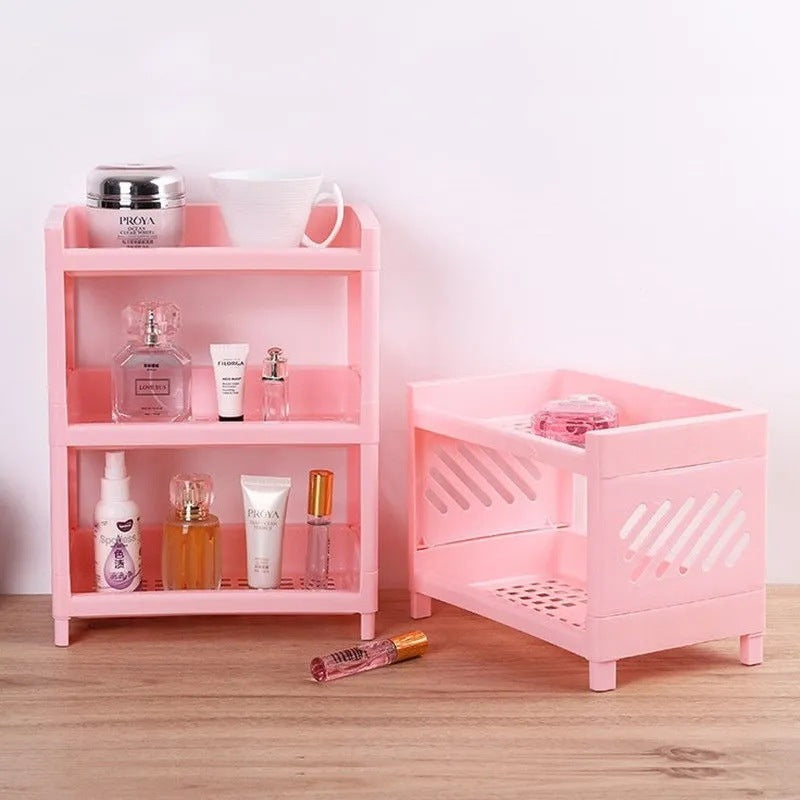 Multi-Layer Plastic Storage Rack for Household Organization