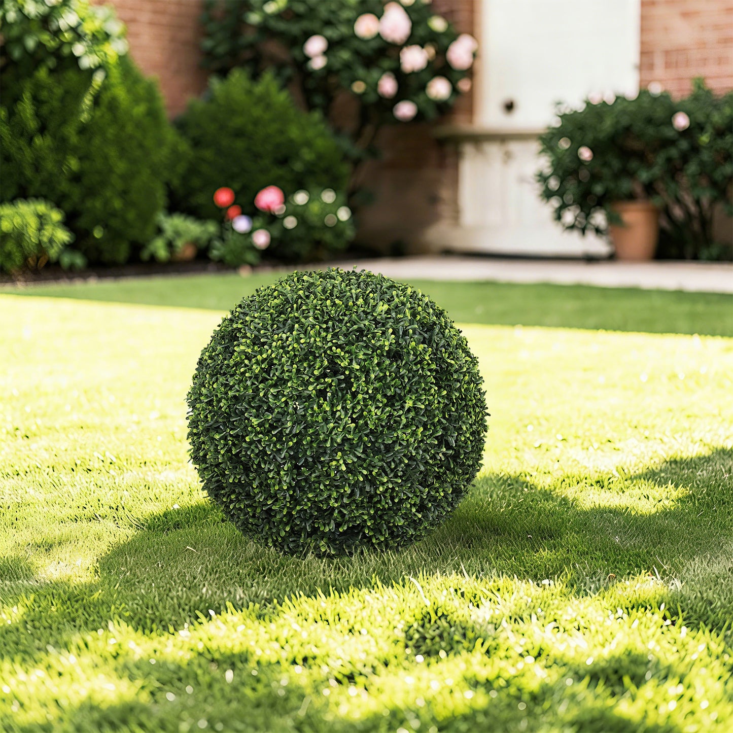 18.5-Inch Artificial Boxwood Topiary Balls - 2pcs Set - Green