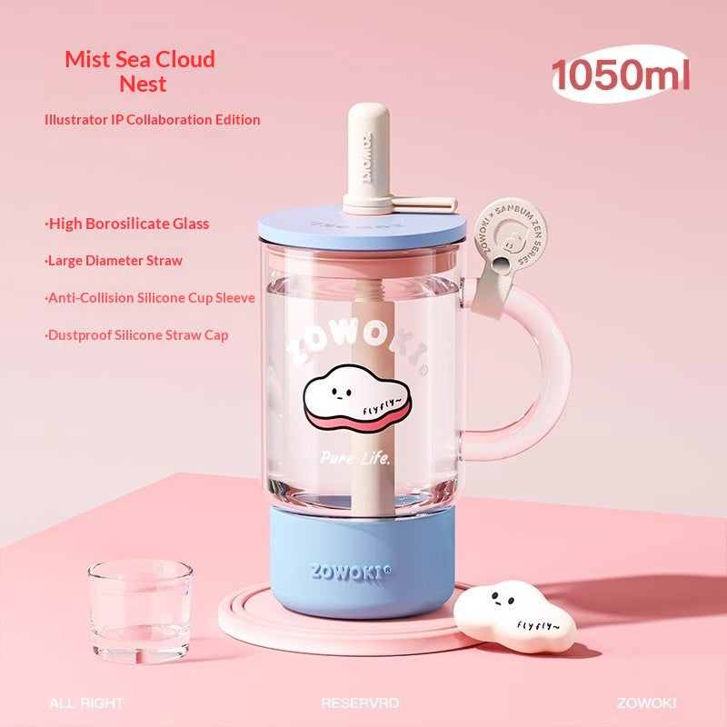 Large-Capacity Heat-Resistant Glass Cup for Office & Home Use