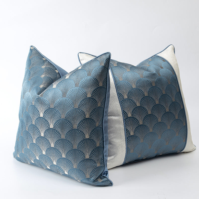 Blue and White Patchwork Cushion Covers for Living Room Sofa