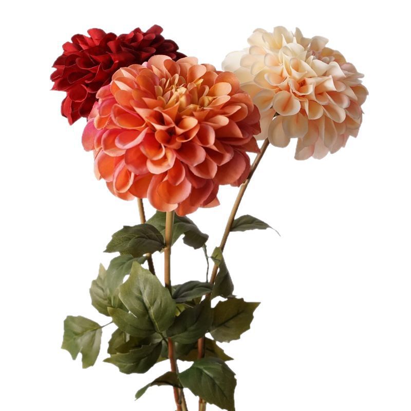 Double-Flowered Artificial Dahlia Flower for Wedding & Garden Decor