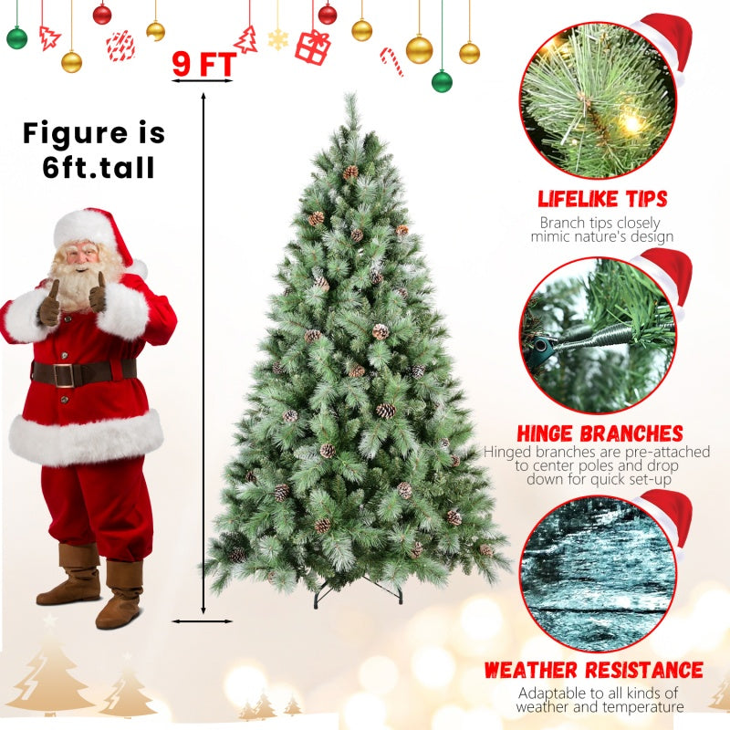 PVC Christmas Tree - Mixed Needle Design with Pine Cones