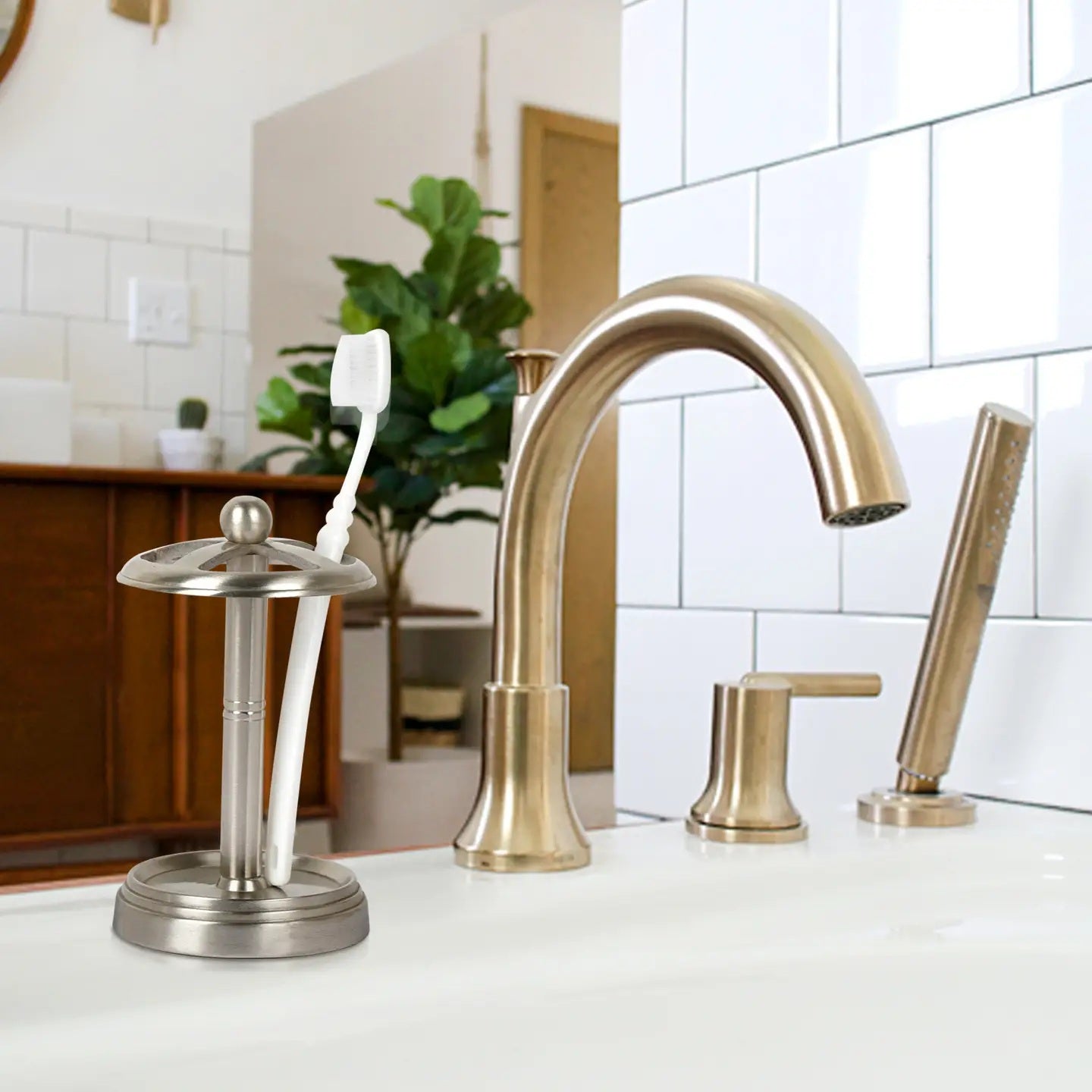 Stainless Steel Toothbrush Holder Compact Multi-Slot For