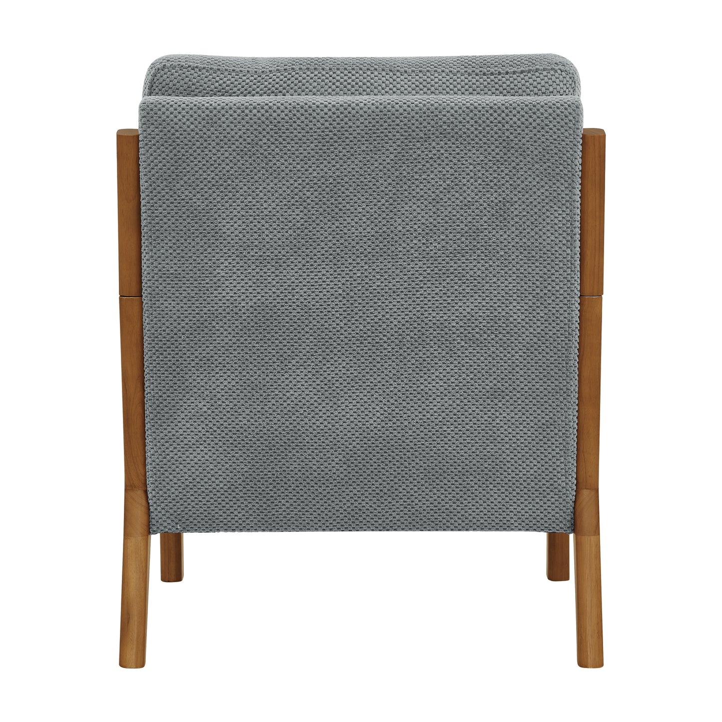Mid-Century Modern Wooden Lounge Chair - Light Gray Upholstery