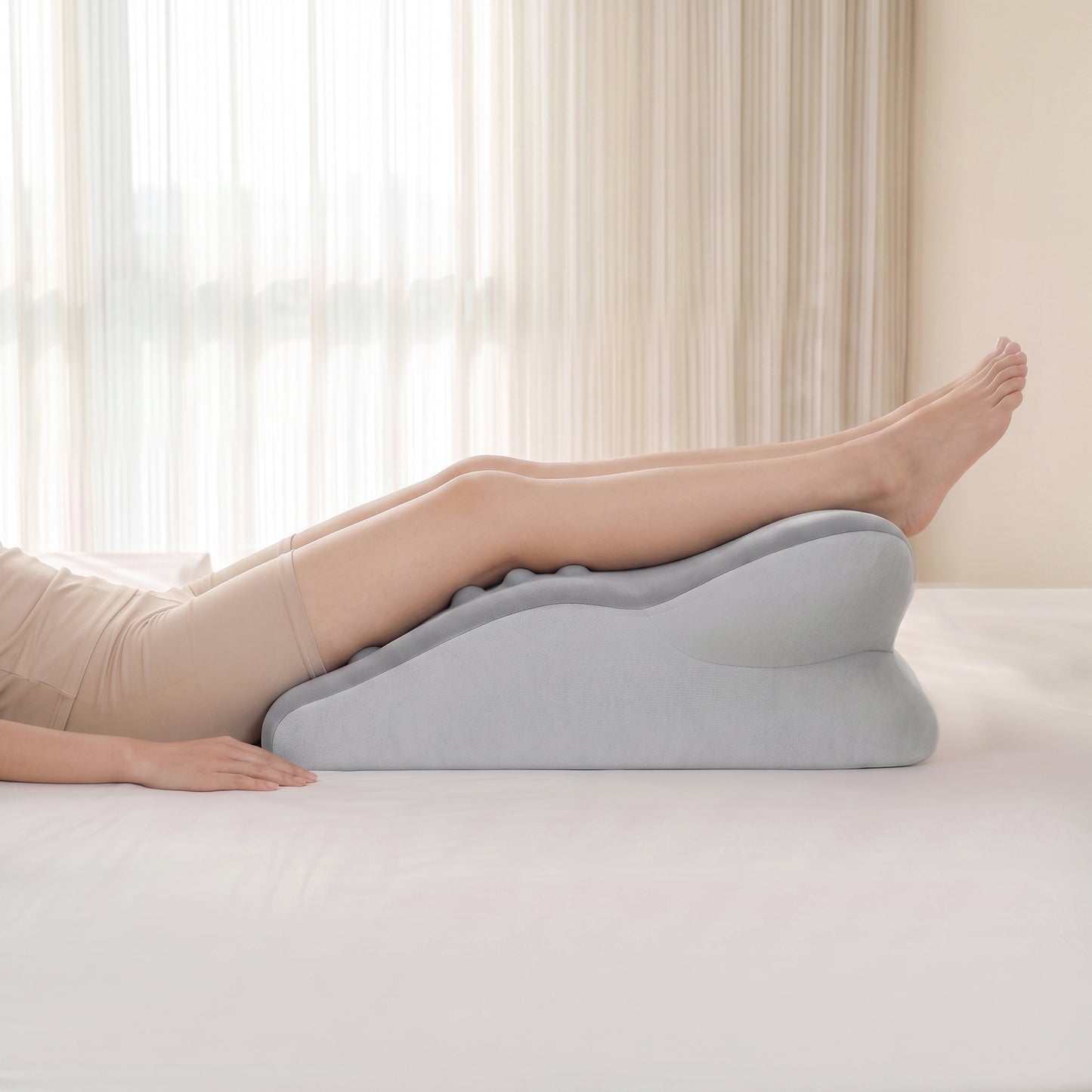 Ergonomic Memory Foam Support Pillow for Couples - Grey