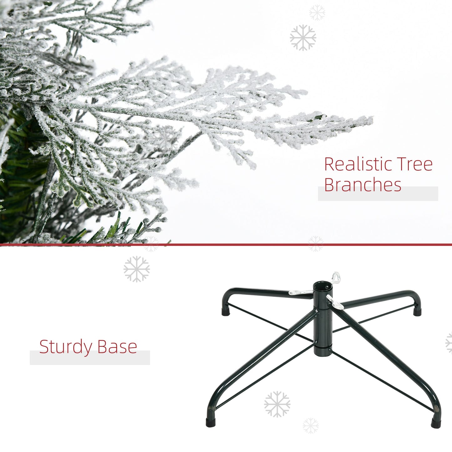 7.5 Feet Snow Flocked Pencil Christmas Tree - Green