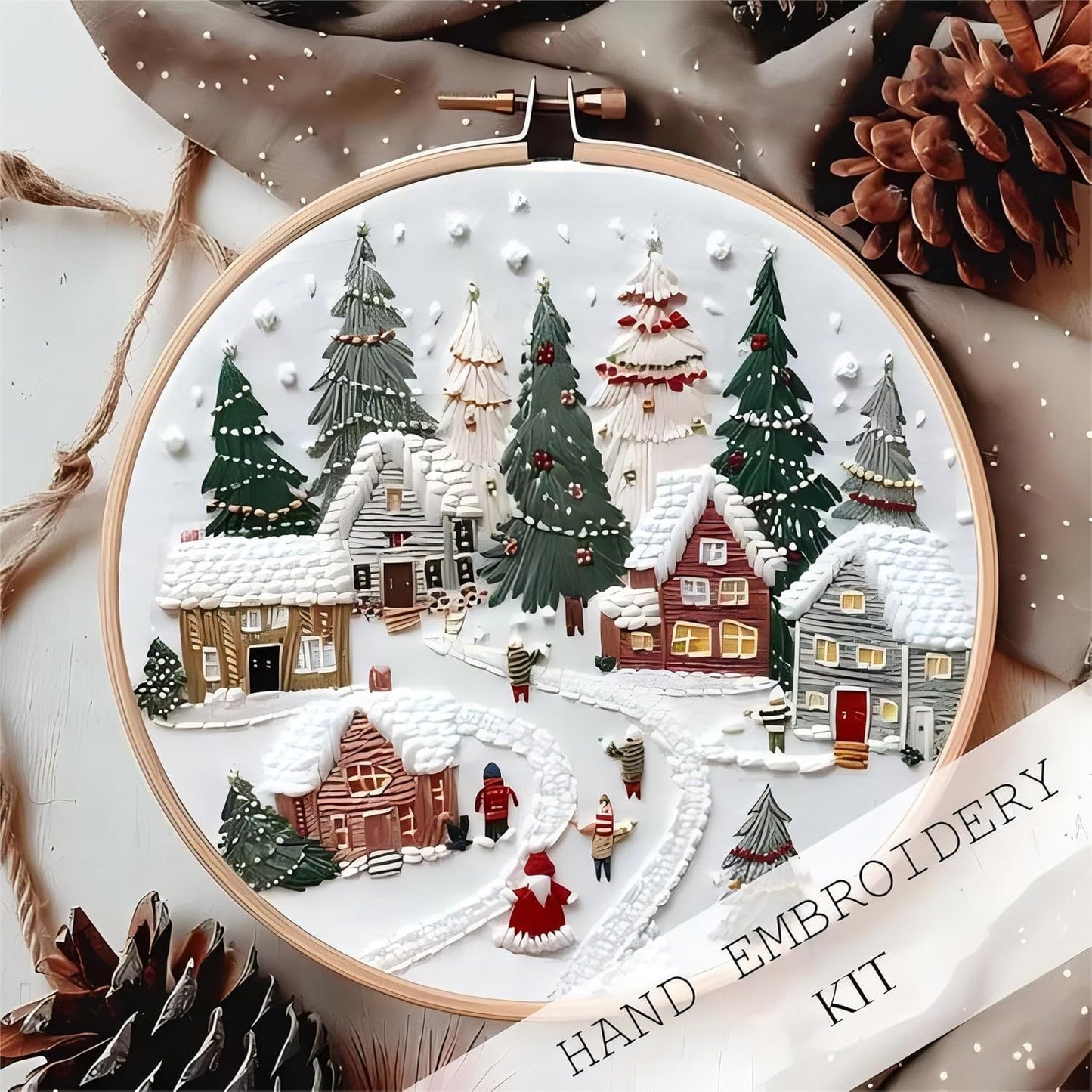 Embroidery Christmas Craft Kit - DIY Embroidery Material for Festive Decorations