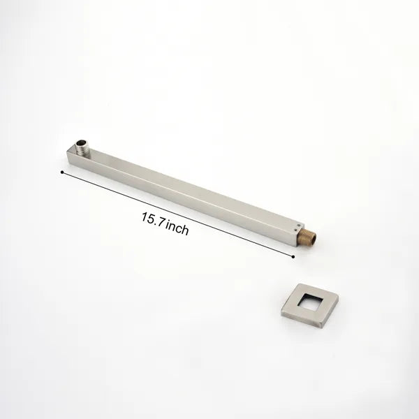 Rain Shower Head Arm with Flange - Wall Mount Extension, 1/2 NPT Thread