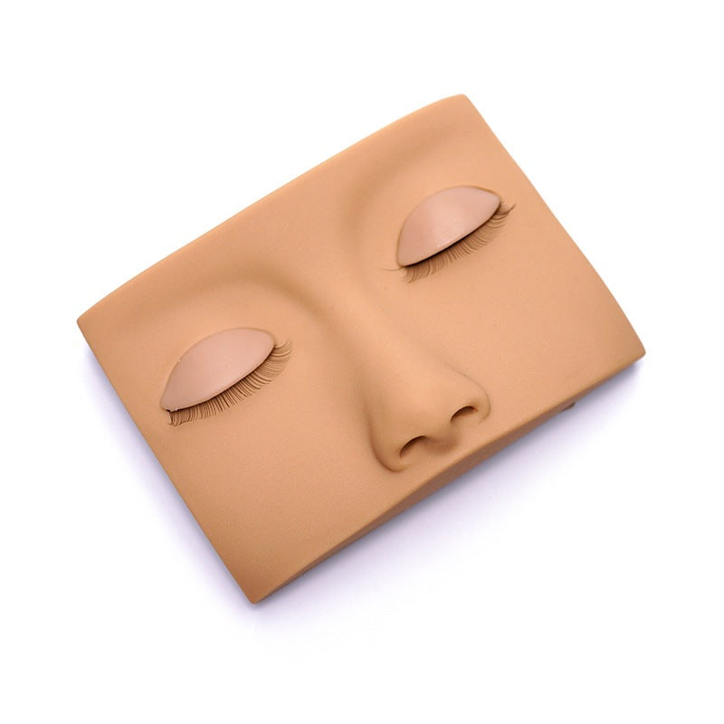 False Eyelash Practice Face - Multi-functional Makeup Tool, Brown Half Face