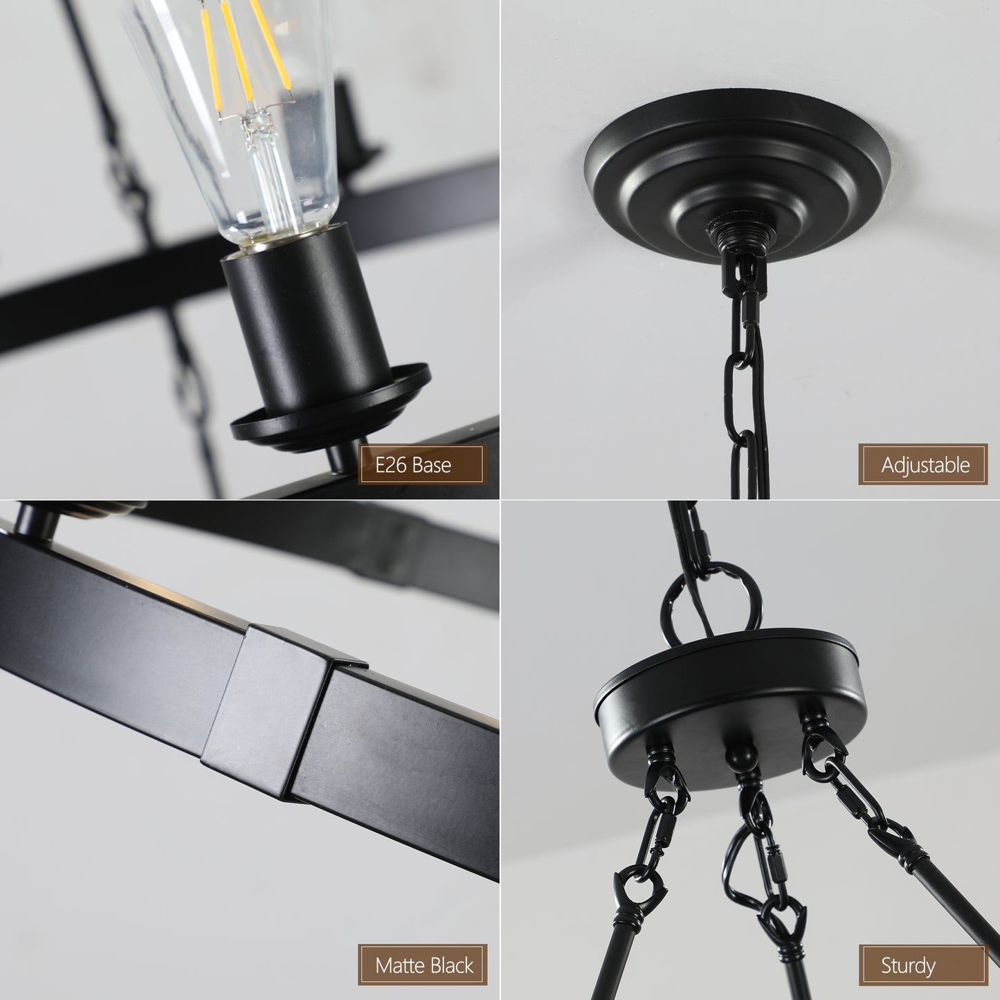 Large 2-Tier Circular Ironwork Chandelier - Retro Style