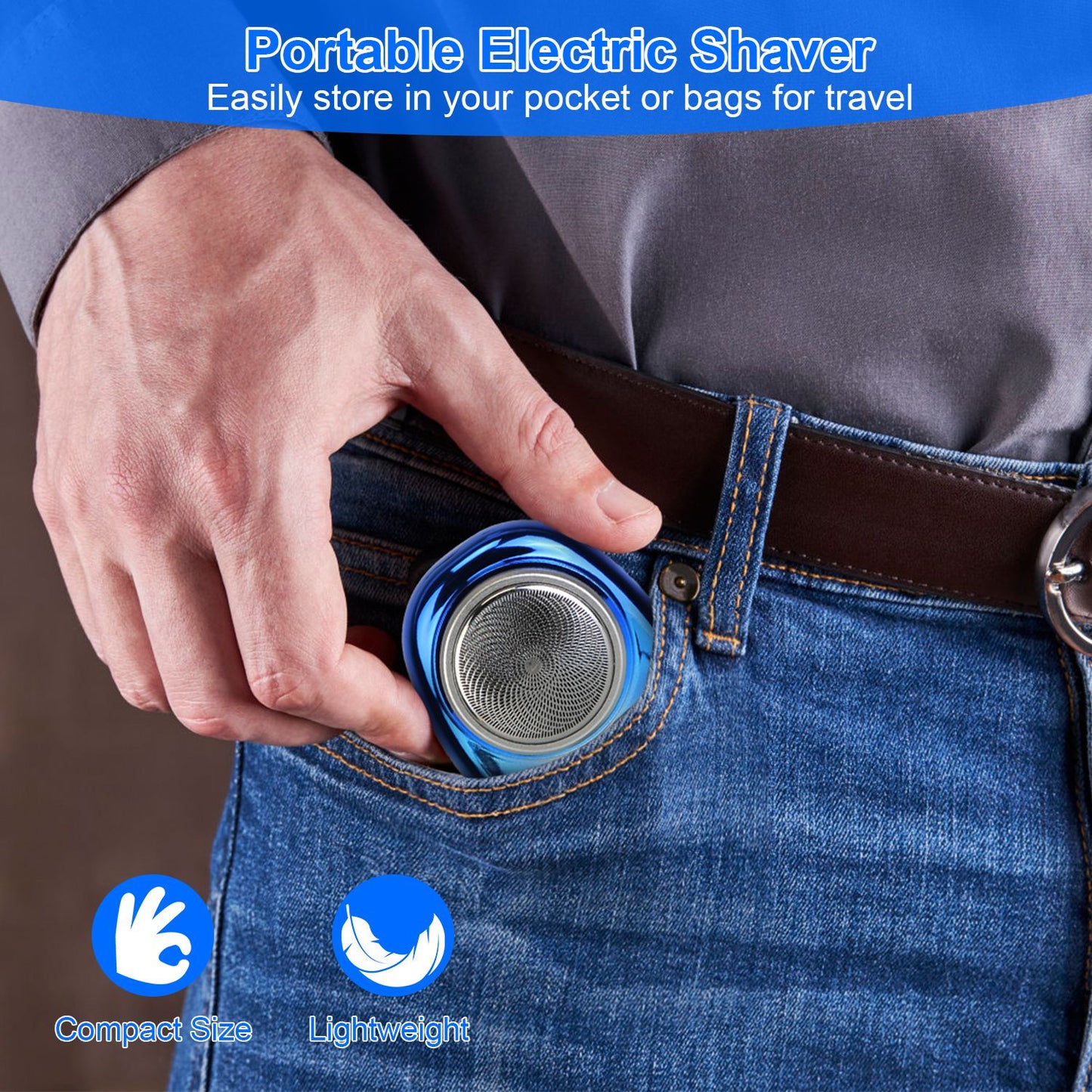Portable Electric Shaver for Men, Rechargeable Beard Trimmer with LED Display