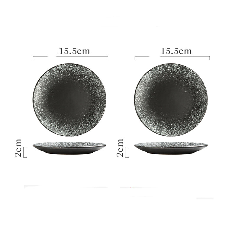 Ceramic Serving Plate Set - Shallow Porcelain Dish for Kitchen & Dining