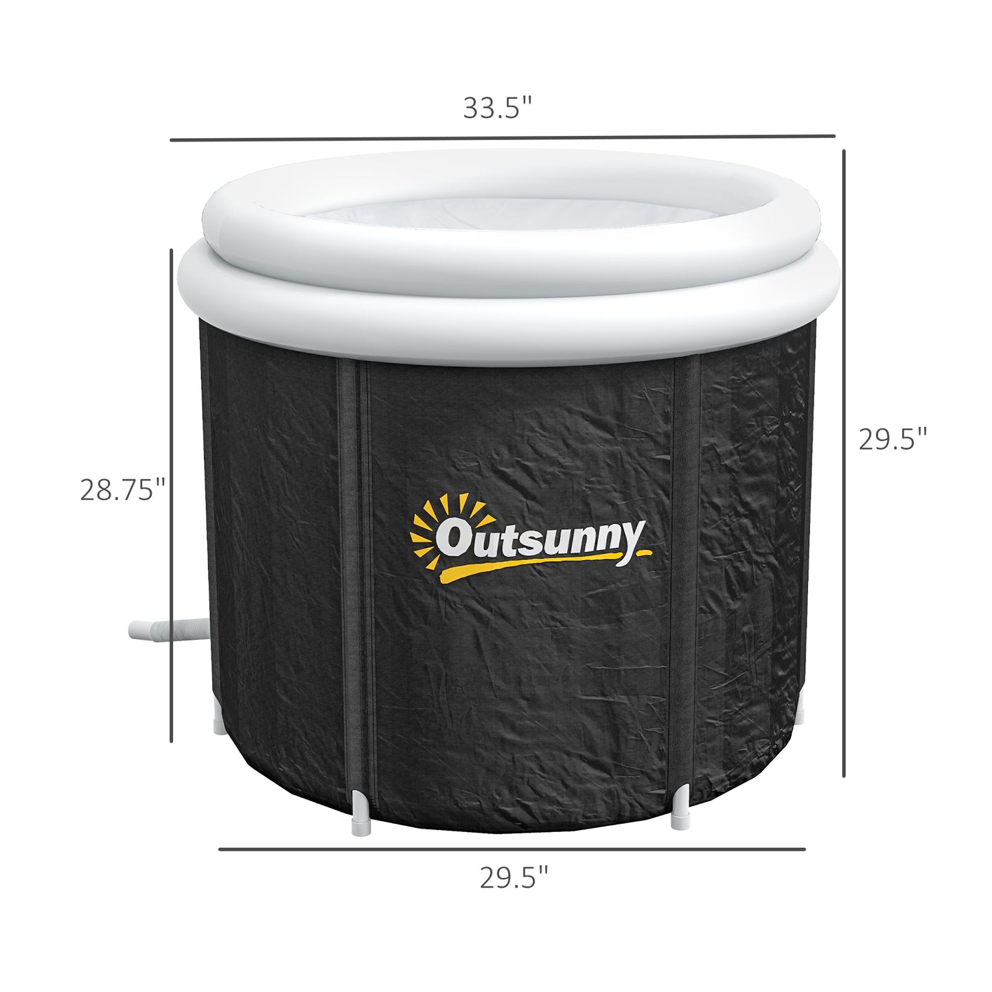 Portable Cold Plunge Tub for Athletes Recovery - Black