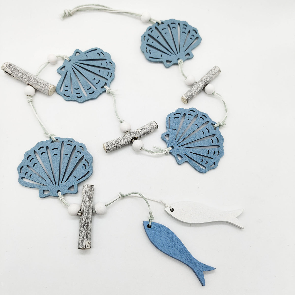 Mediterranean Wooden Pendant Decor - Starfish, Scallop & Round Shell Styles