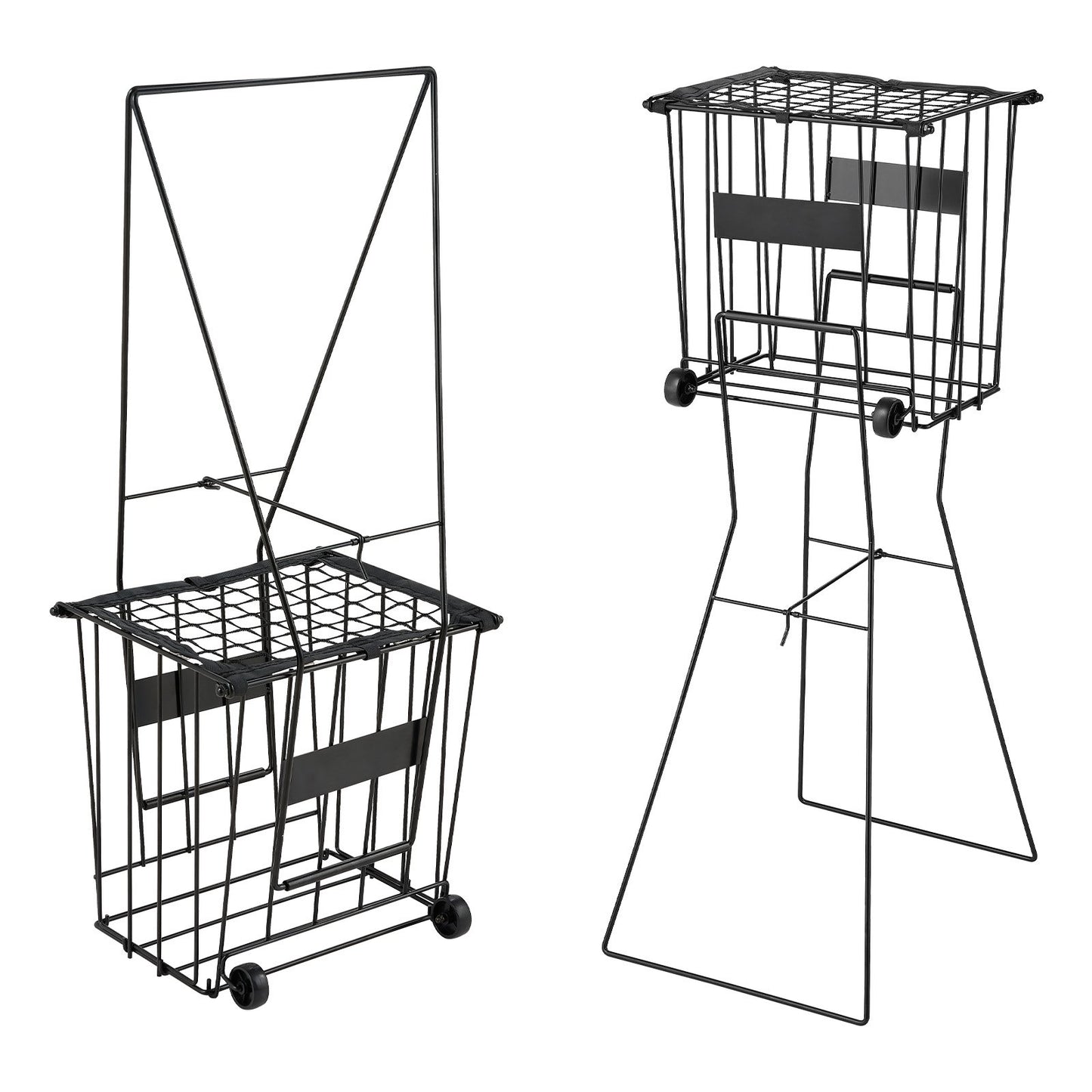 Tennis Ball Hopper with Wheels - Holds 75 Balls, Portable Pickleball Basket for Training & Storage