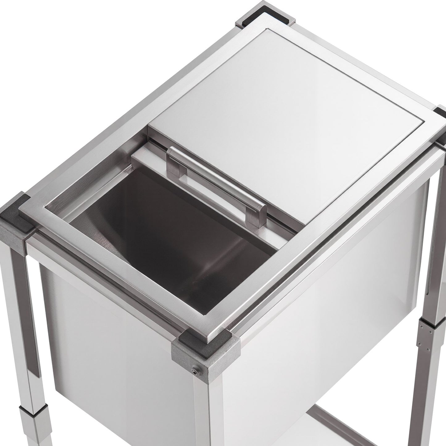 29.6 Qt Rolling Ice Chest Cooler Cart - Stainless Steel