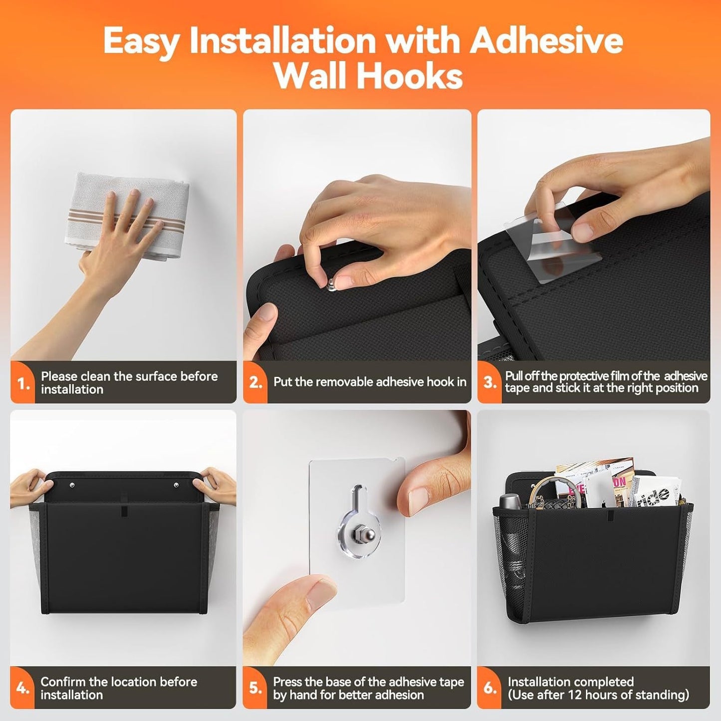 Wall-Mounted Fabric Storage Organizer for RV Door - Modern & Space-Saving