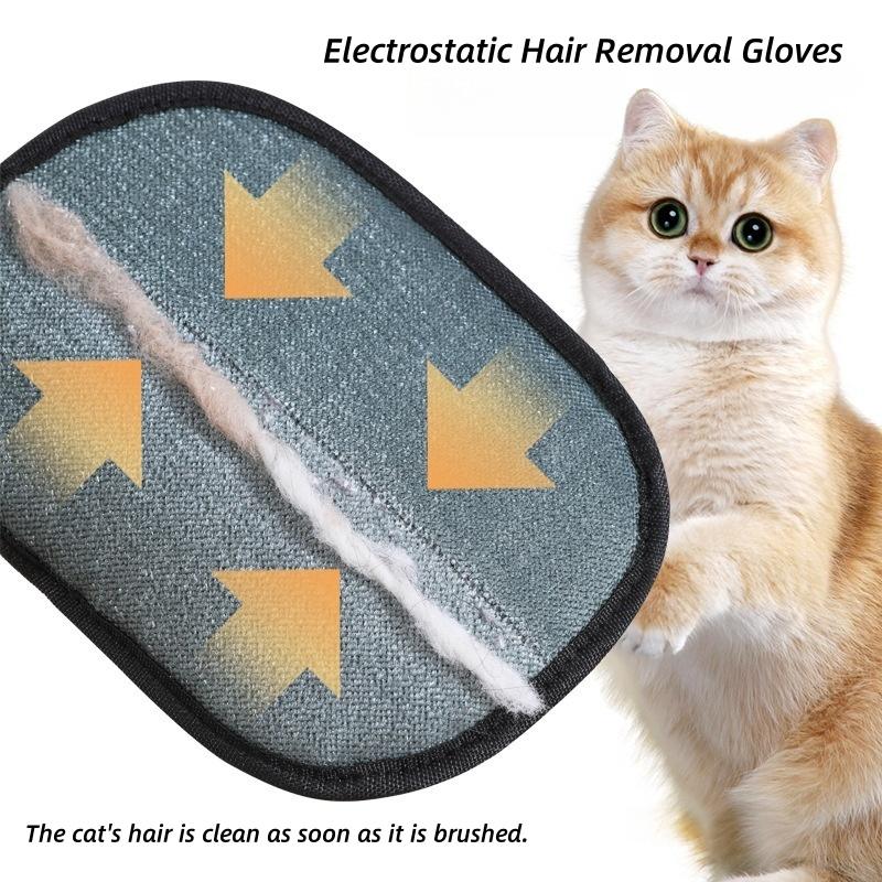 Pet Hair Remover Gloves for Cats and Dogs - Static Electricity Hair Absorber & Grooming Brush Set