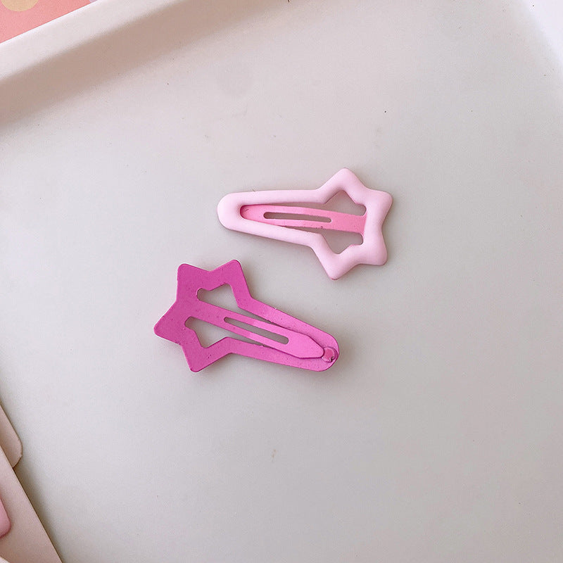 Sweet Rose Hollow Heart Five-Star Hair Barrettes for Women