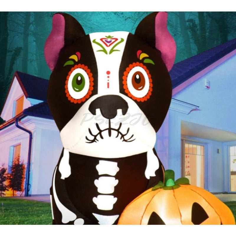 Halloween Inflatable Pumpkin Dog Skull Lamp - 1.5m LED Decor for Parties