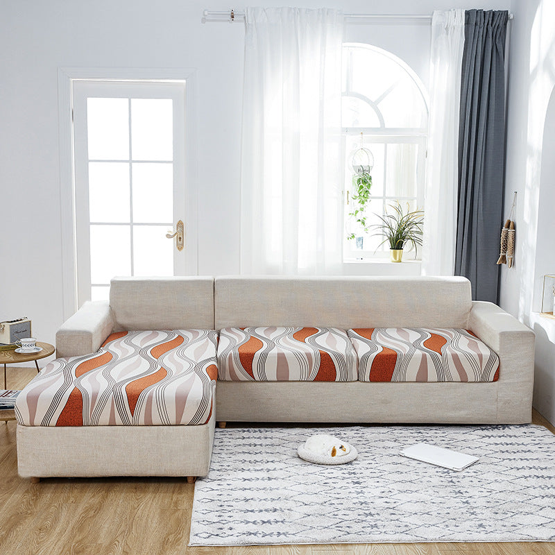 Stretch Sofa Seat Cover - Printed Milk Silk Cushion Protector for Home